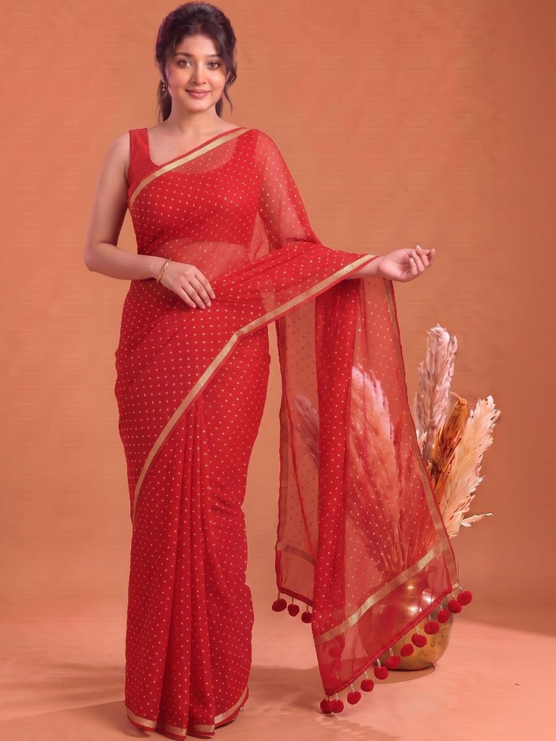 Aparna Ethnic Motifs Zari Pure Cotton Saree - view 1