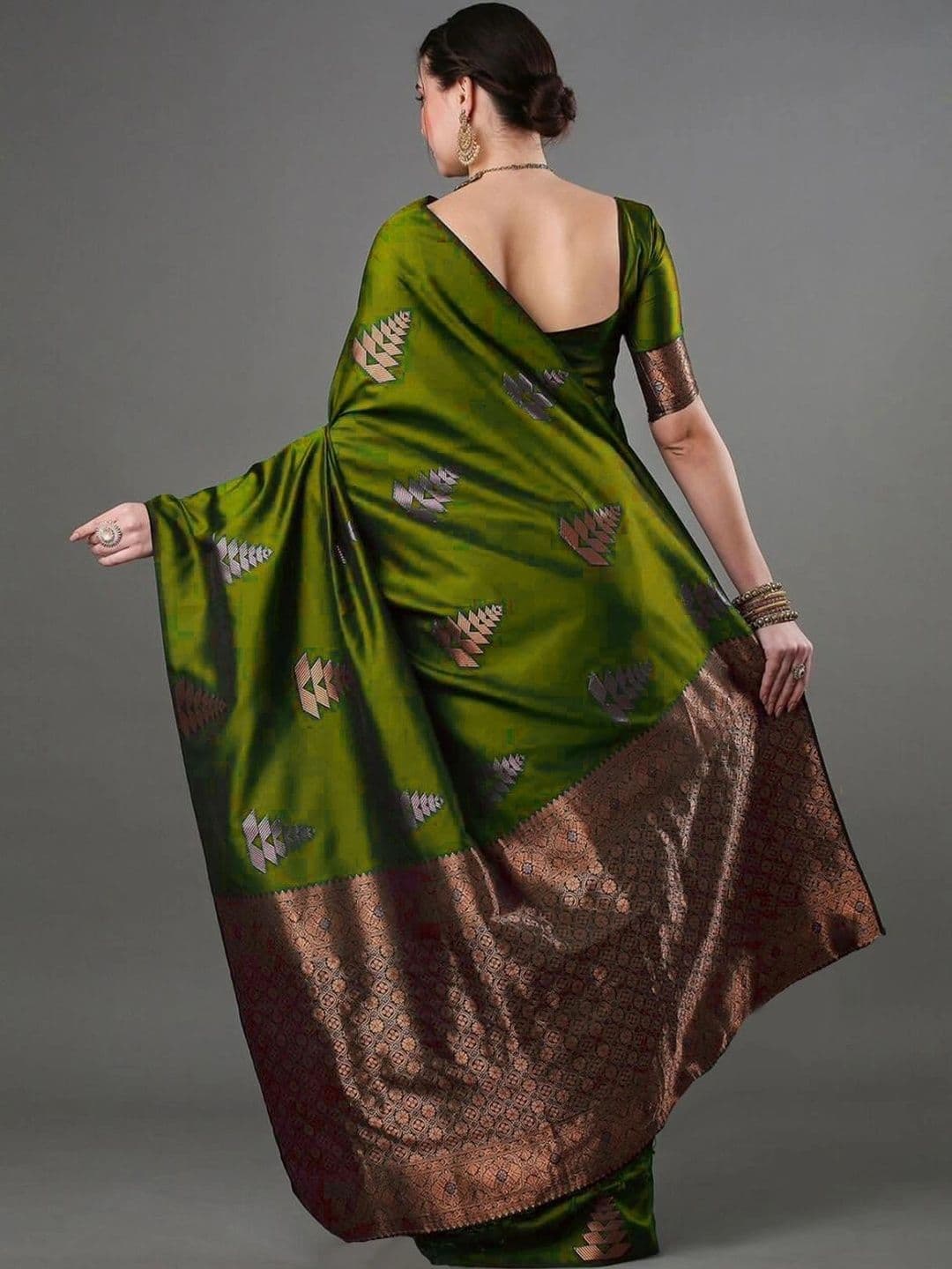 revika Woven Design Zari Art Silk Designer Kanjeevaram Saree thumbnail 3