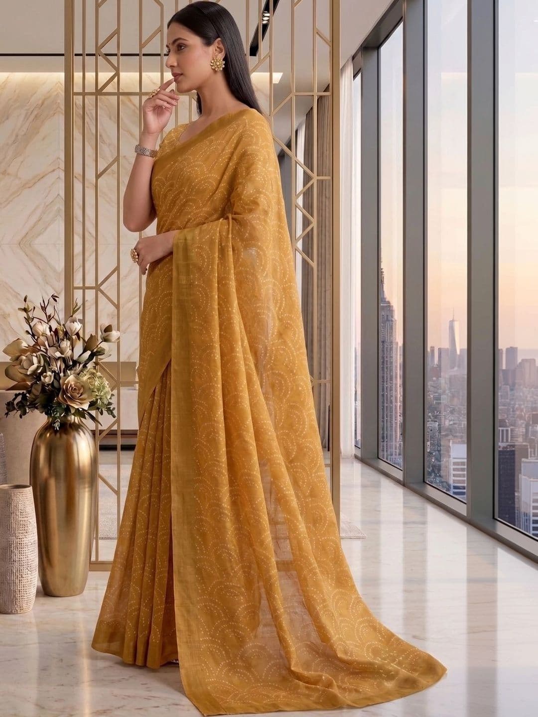 BORAD FASHION Bandhani Designer Chanderi Saree - view 1