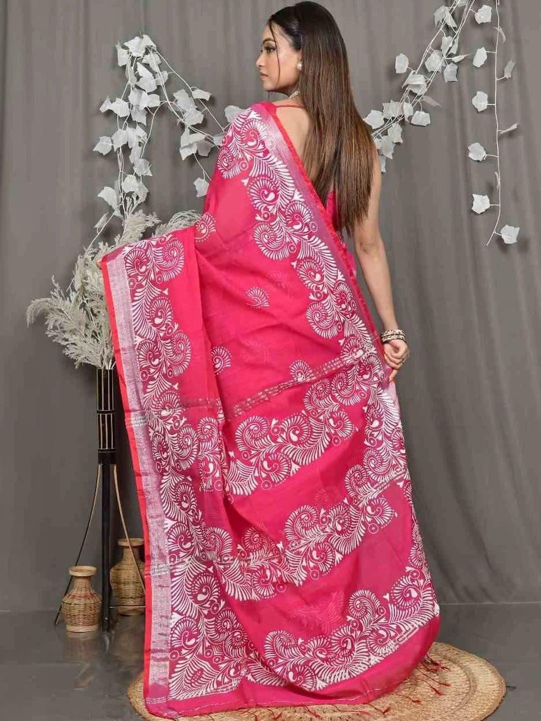 RoyBoni Women Pure Cotton Pure Cotton Taant Saree thumbnail 2