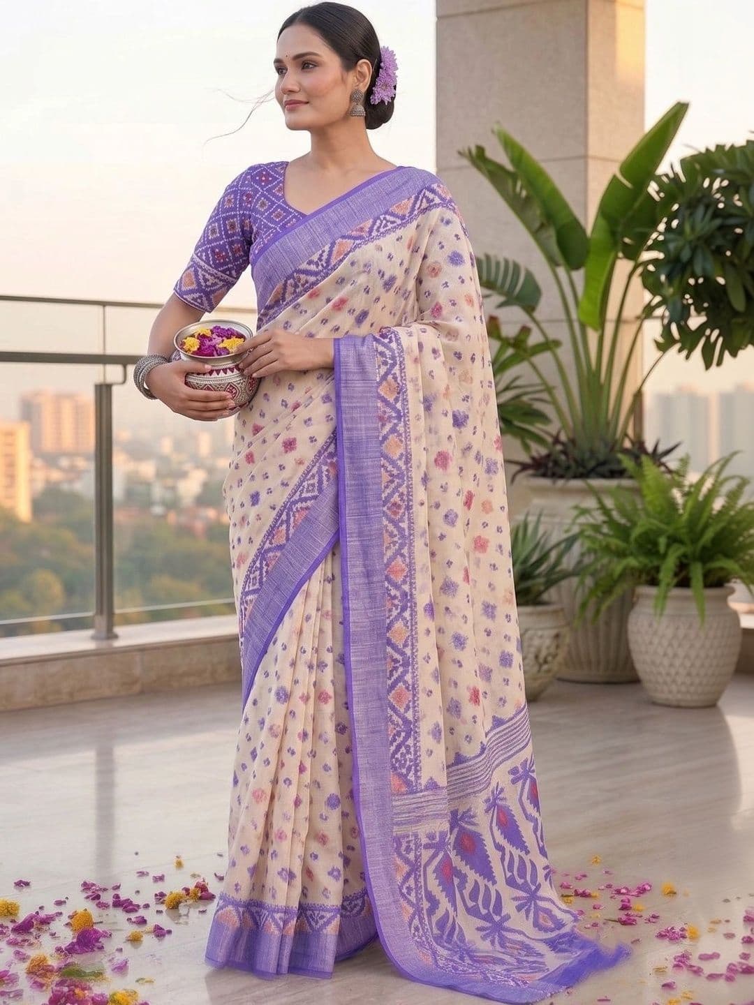 BORAD FASHION Woven Design Designer Chanderi Saree - view 1