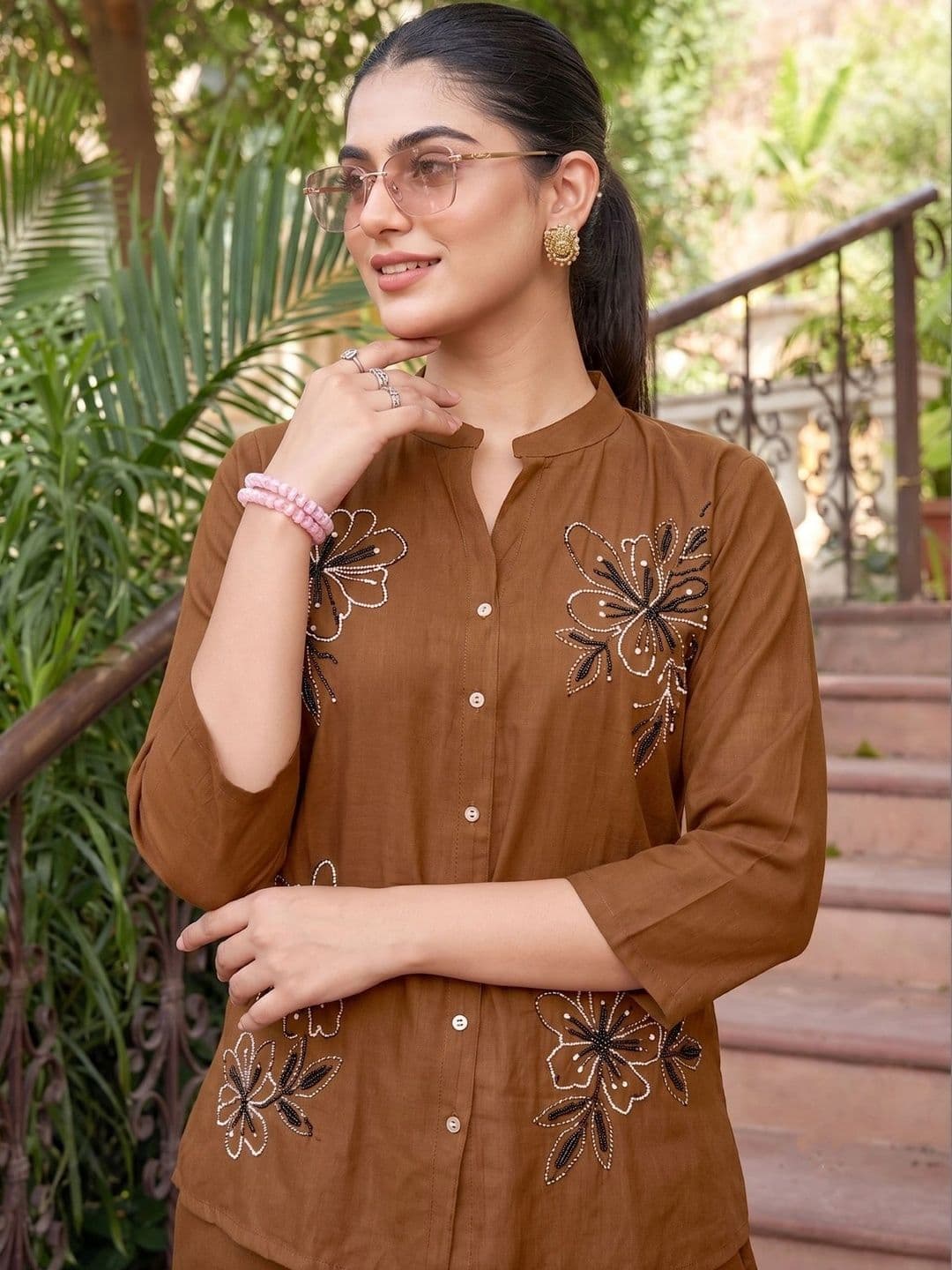 Milvia Embroidered Tunic with Trousers thumbnail 4