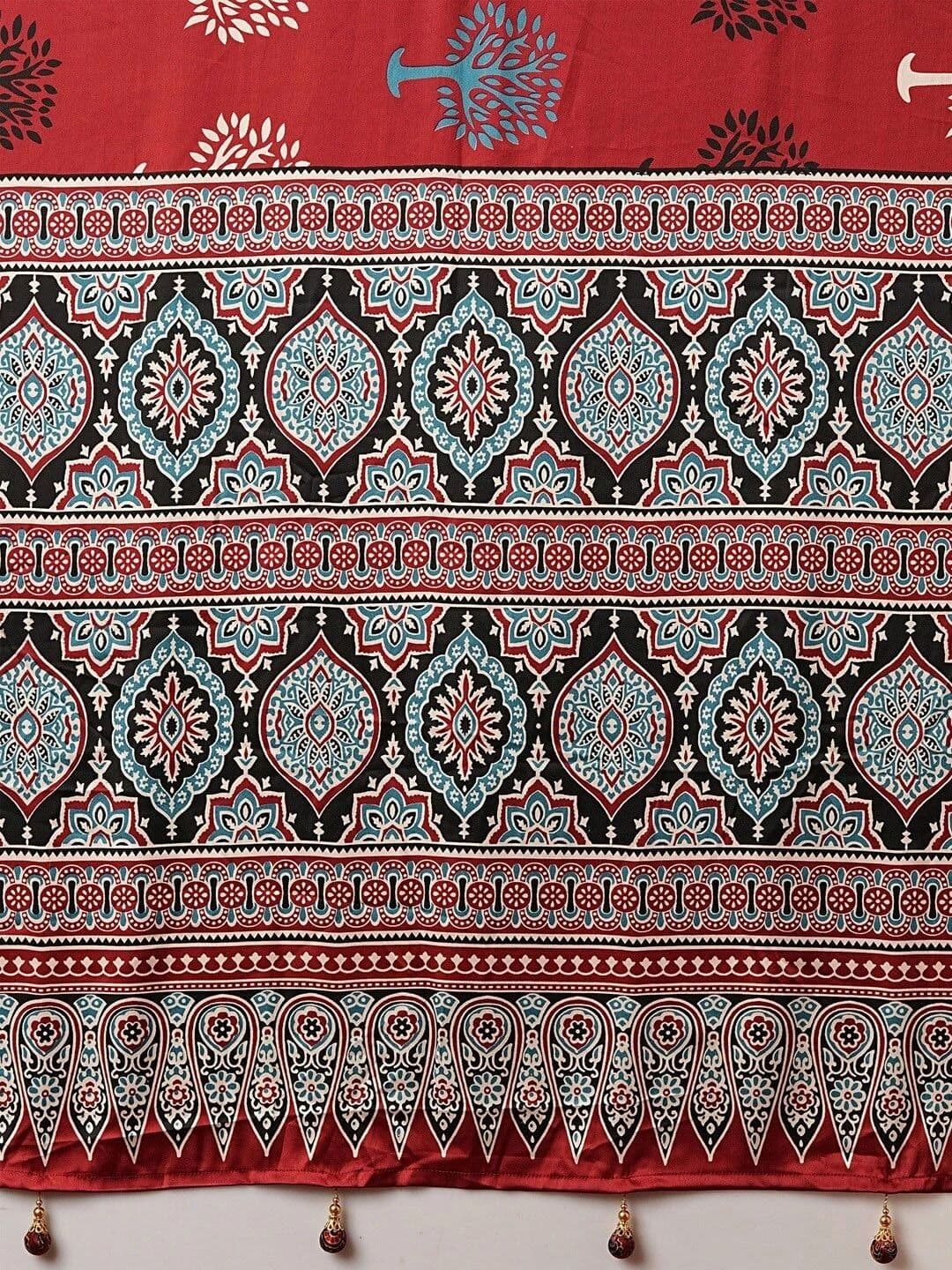 NKV Kalamkari Mirror Work Silk Blend Heavy Work Mysore Silk Saree thumbnail 5