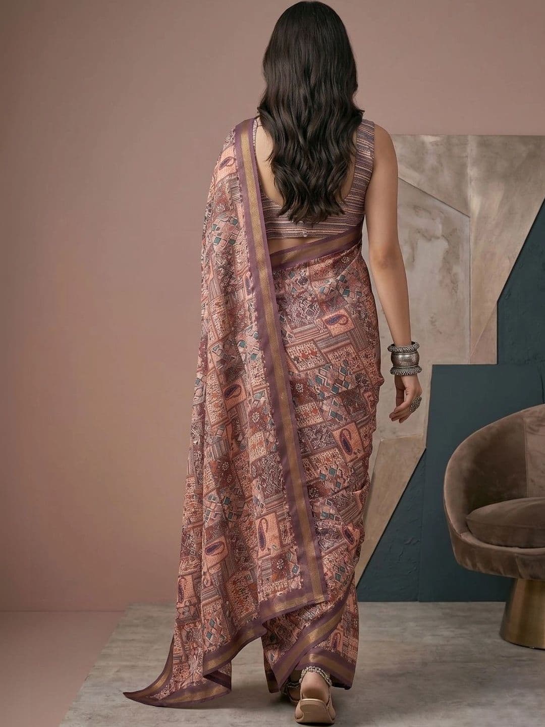 BORAD FASHION Kalamkari Designer Chanderi Saree thumbnail 4