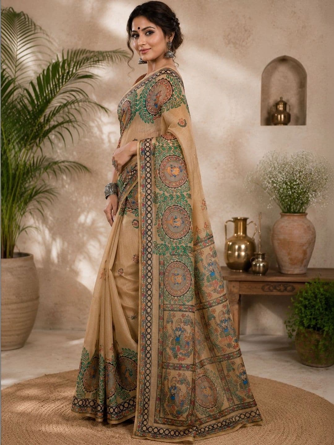 BORAD FASHION Kalamkari Designer Chanderi Saree thumbnail 4