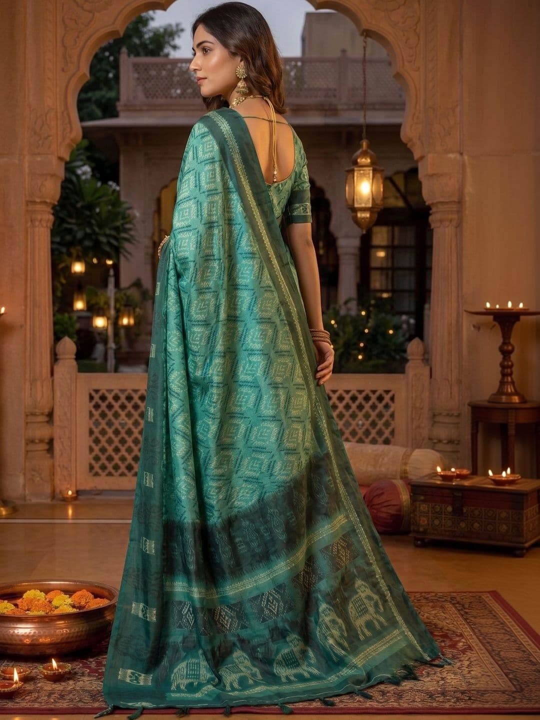 BORAD FASHION Designer Chanderi Saree thumbnail 4