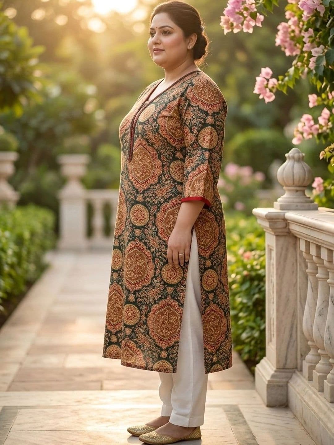 Sztori Women Ethnic Motifs Printed Thread Work Indie Prints Kurta thumbnail 3