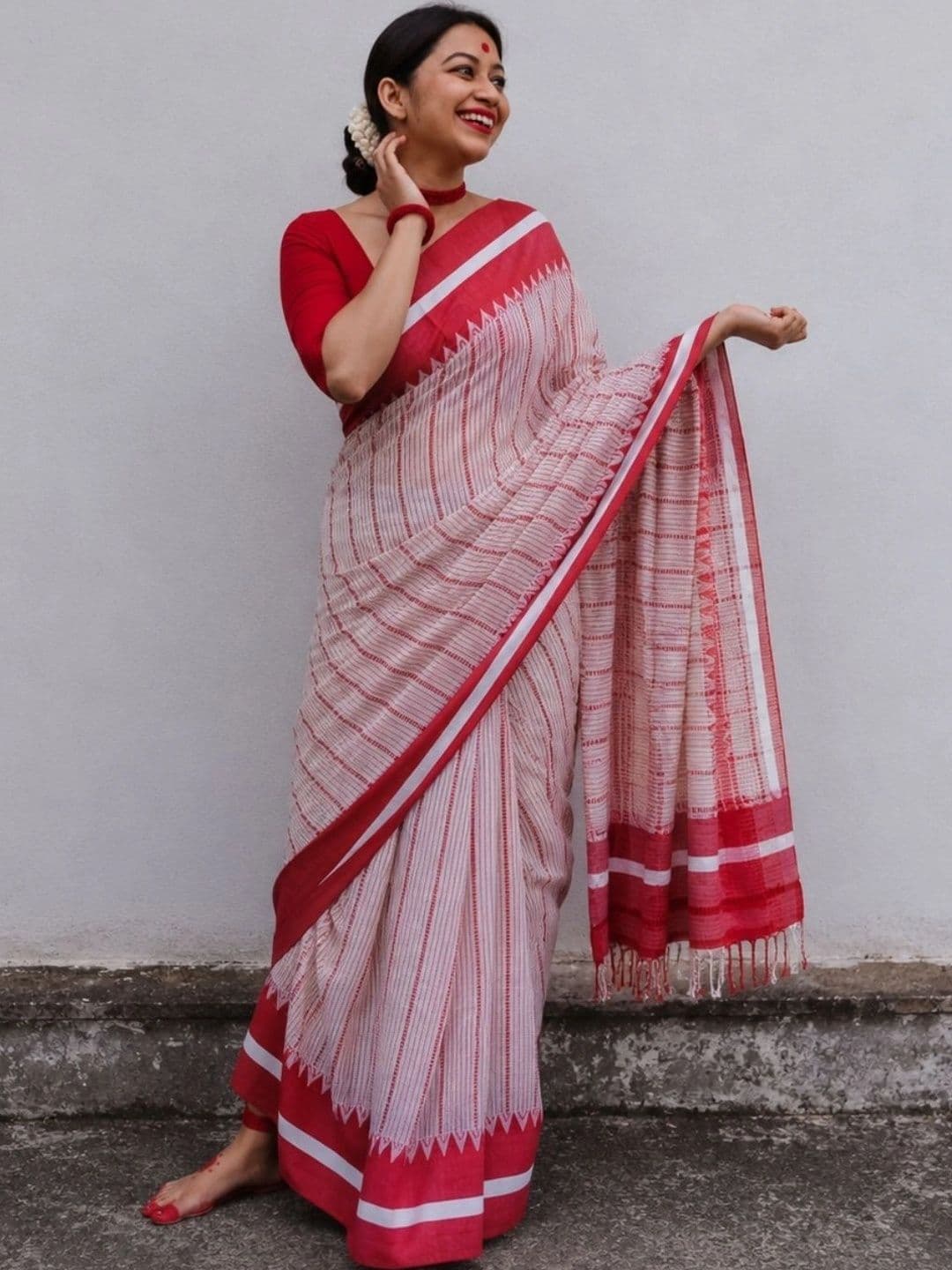 MRSWEARS Women Woven Design Striped Saree - view 1