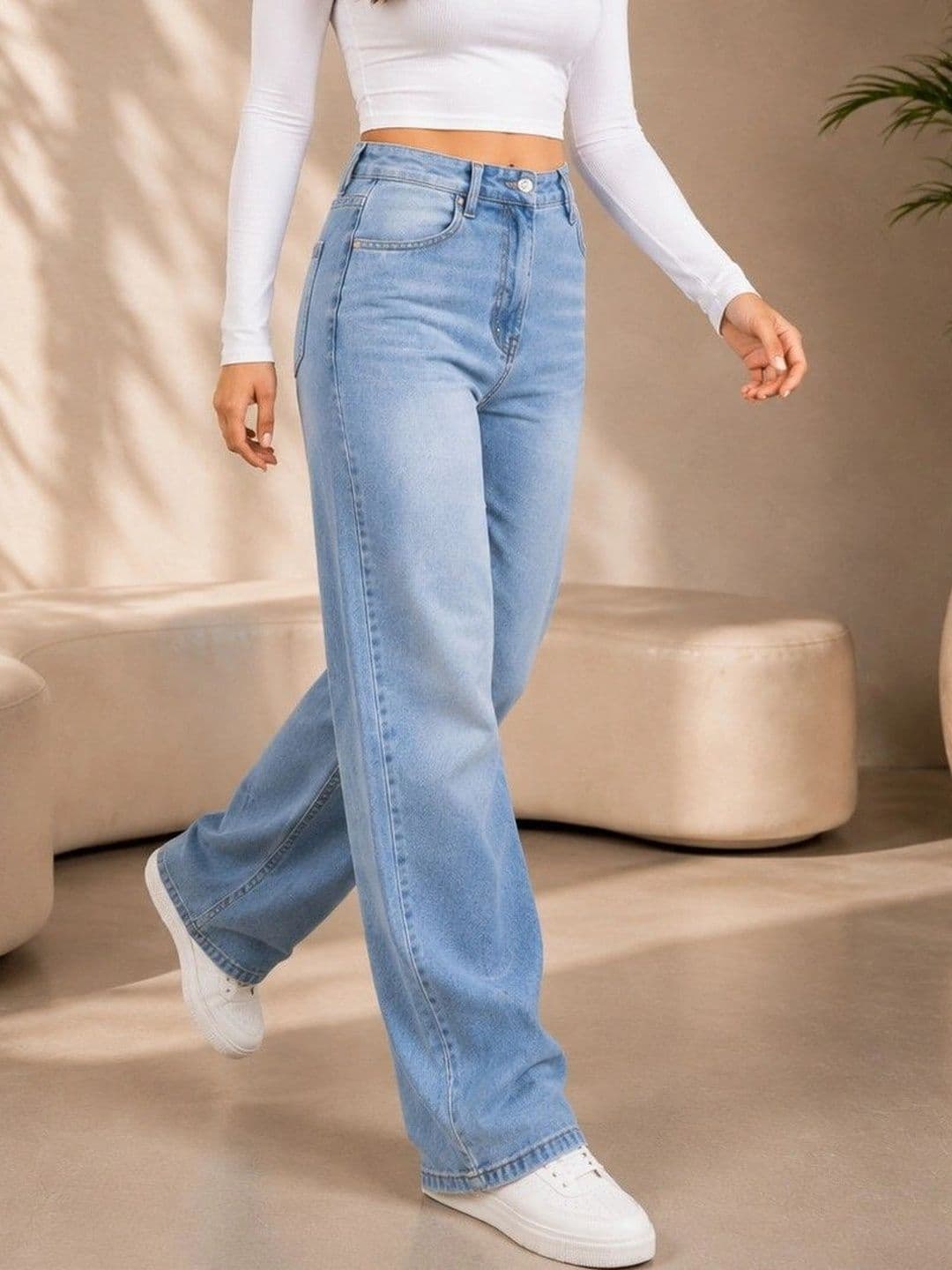 DENIMLOOK Women Flared High-Rise Light Fade Jeans thumbnail 2