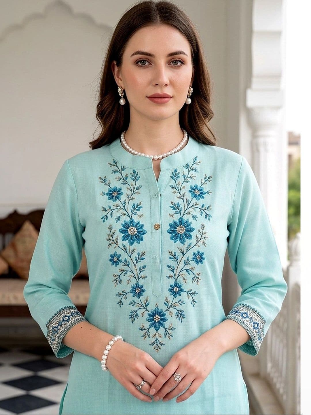 Laasika Embroidered Tunic with Trousers thumbnail 2
