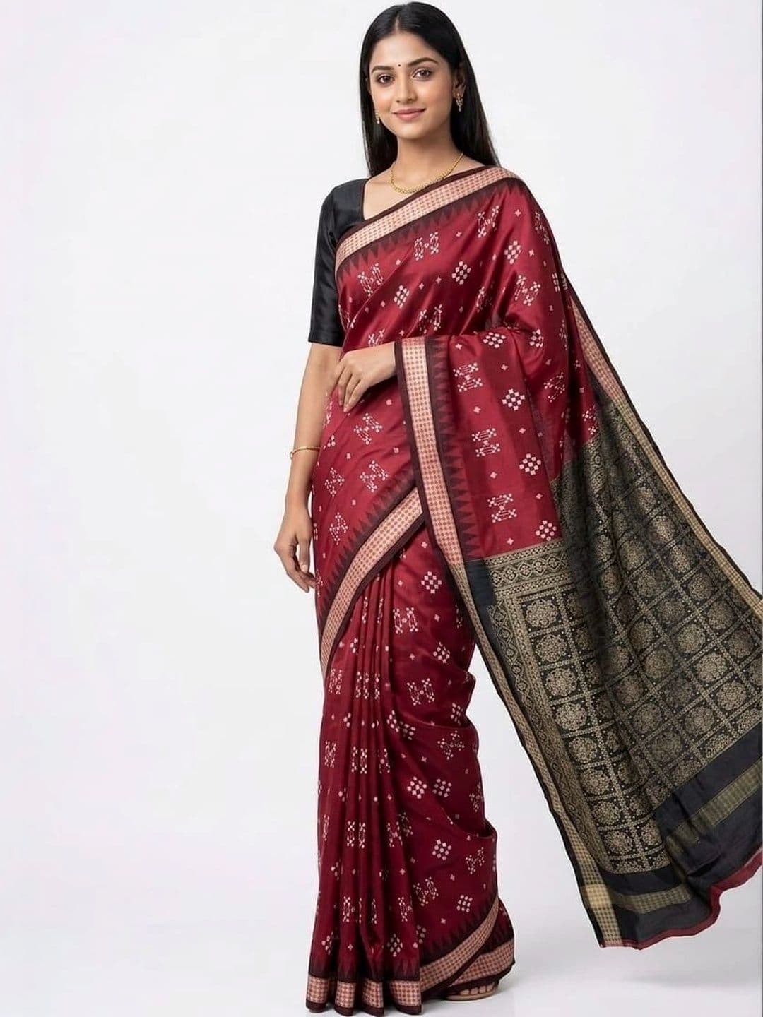 Silk Loomluxe Art Silk Sambalpuri Saree thumbnail 2