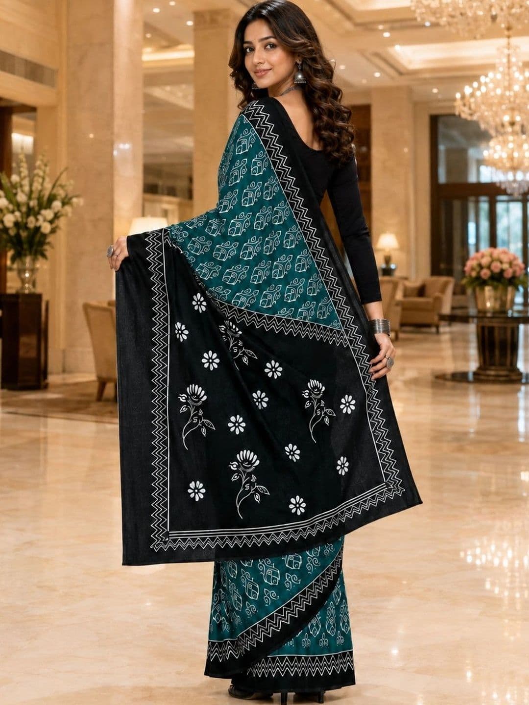 Karishma Pure Cotton Block Print Saree thumbnail 2