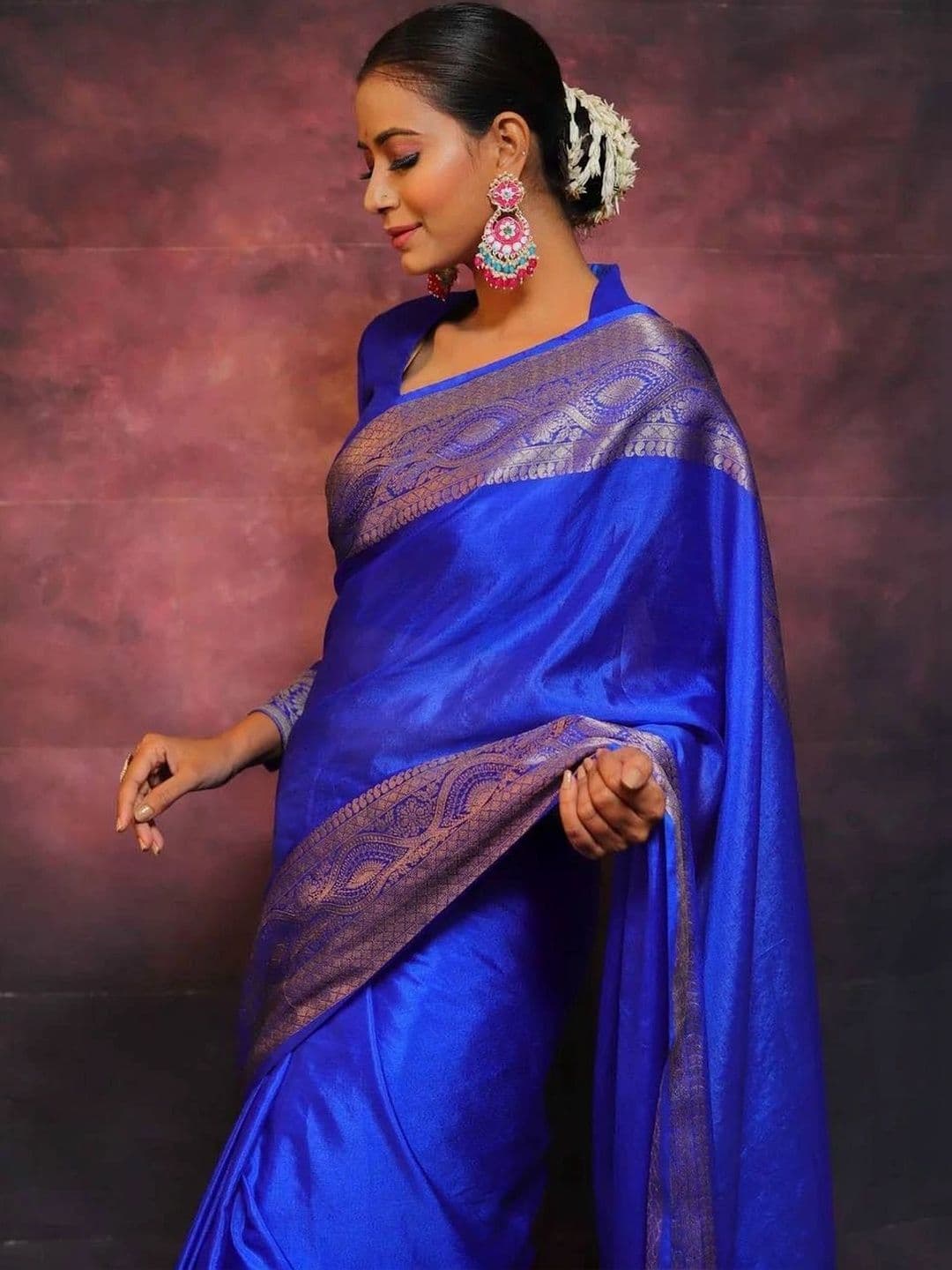 revika Woven Design Zari Art Silk Designer Kanjeevaram Saree thumbnail 4