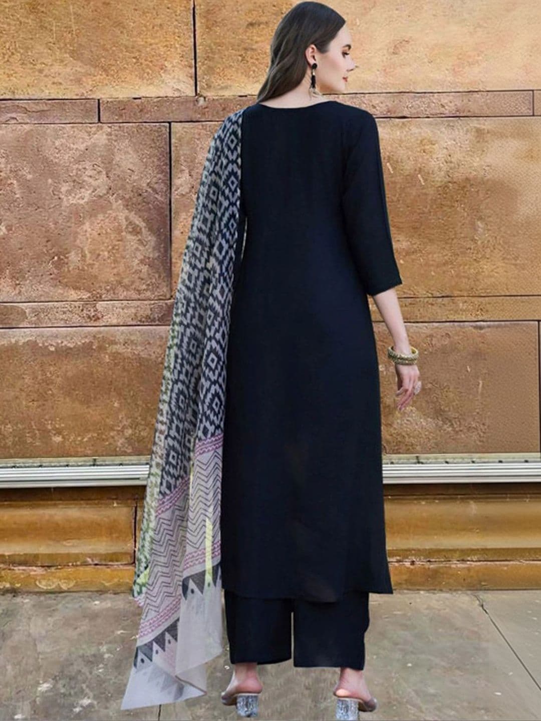 all about you Women Ethnic Motifs Regular Kurta with Palazzos & With Dupatta thumbnail 3