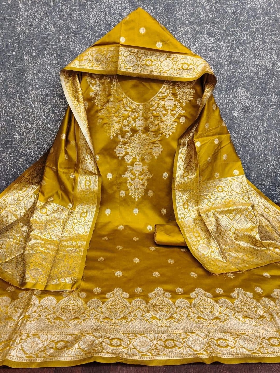 Milvia Art Silk Unstitched Dress Material thumbnail 2