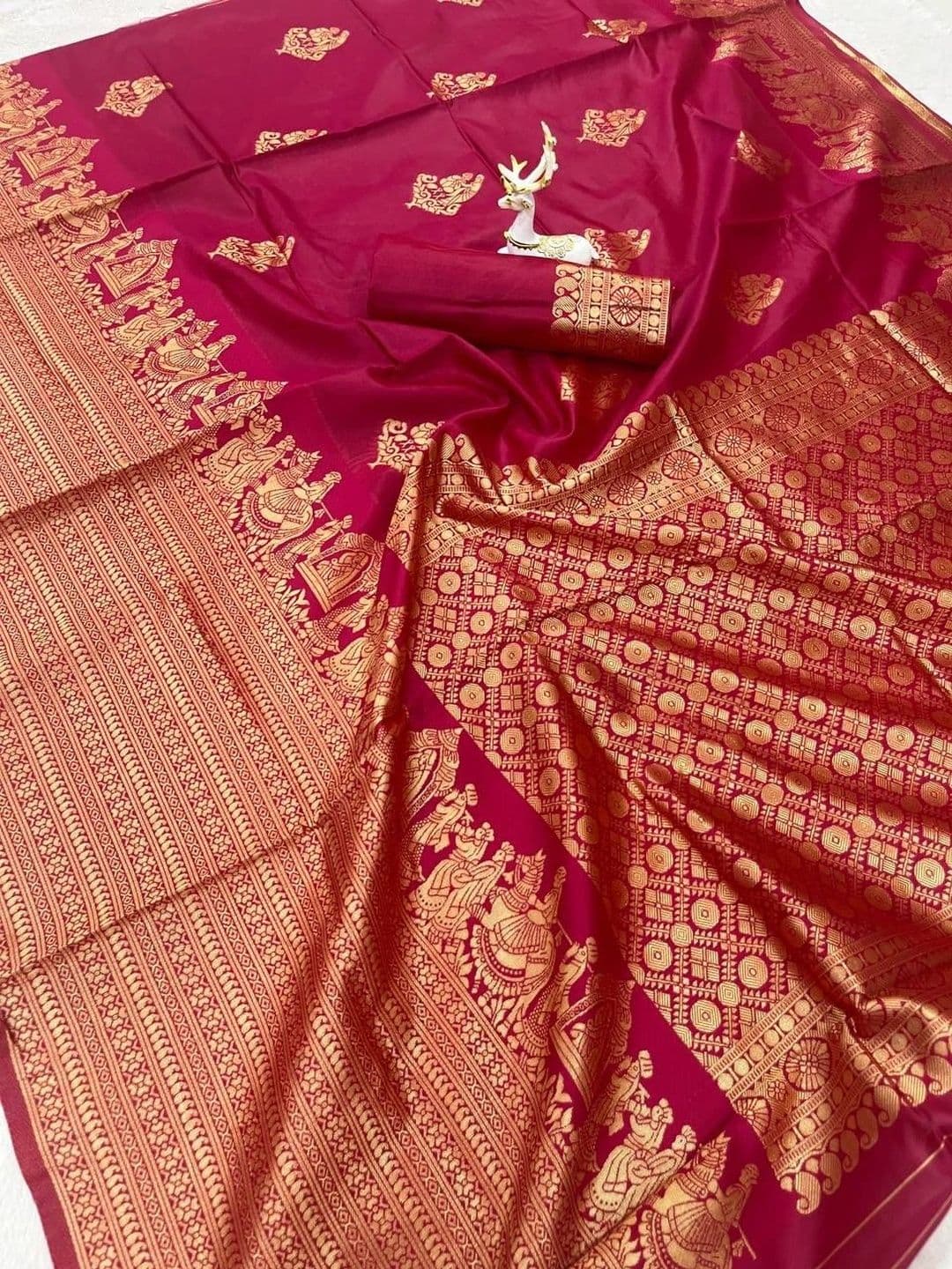 revika Woven Design Zari Art Silk Designer Kanjeevaram Saree thumbnail 3