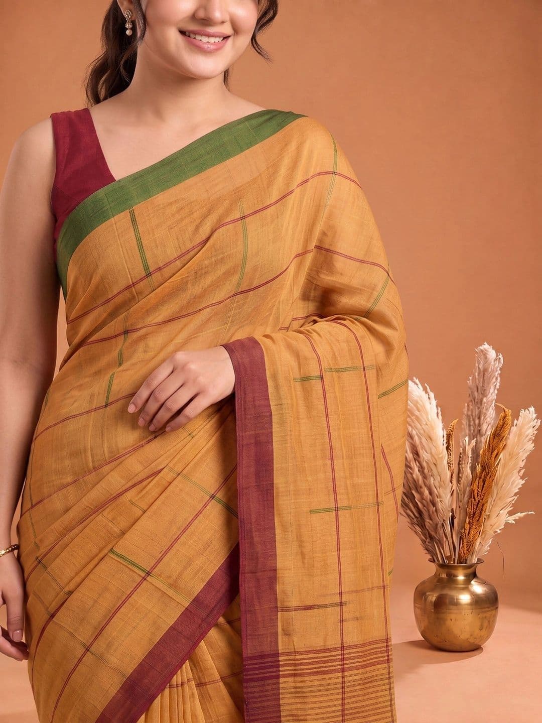 Aparna Women Woven Design Regular Pure Cotton Saree thumbnail 4