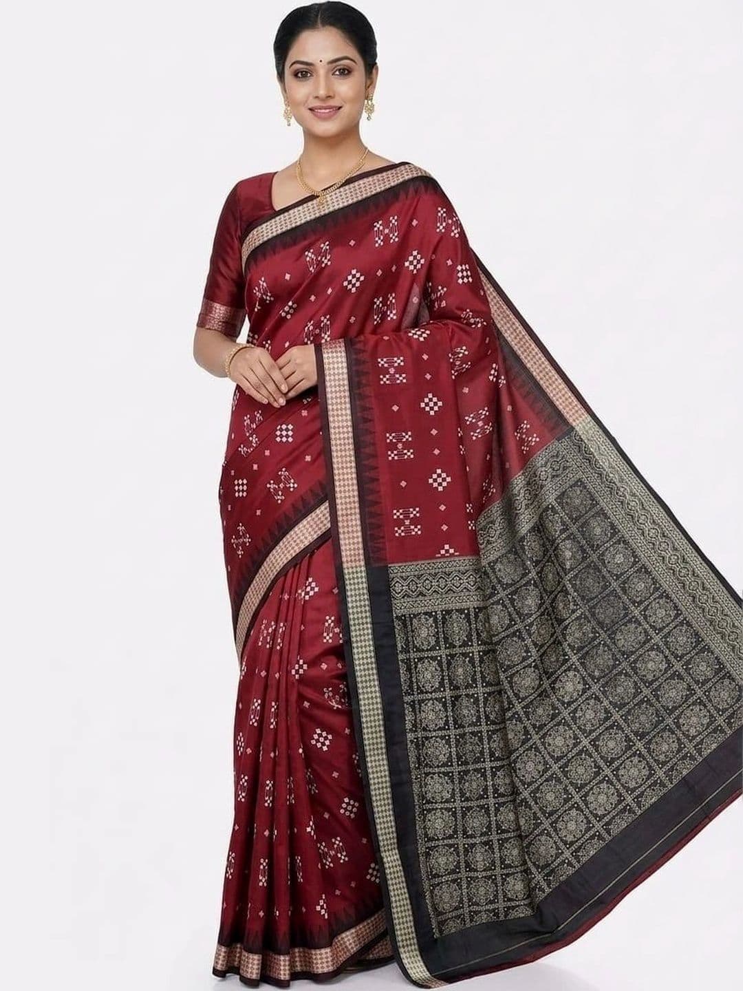 Silk Loomluxe Art Silk Sambalpuri Saree thumbnail 4