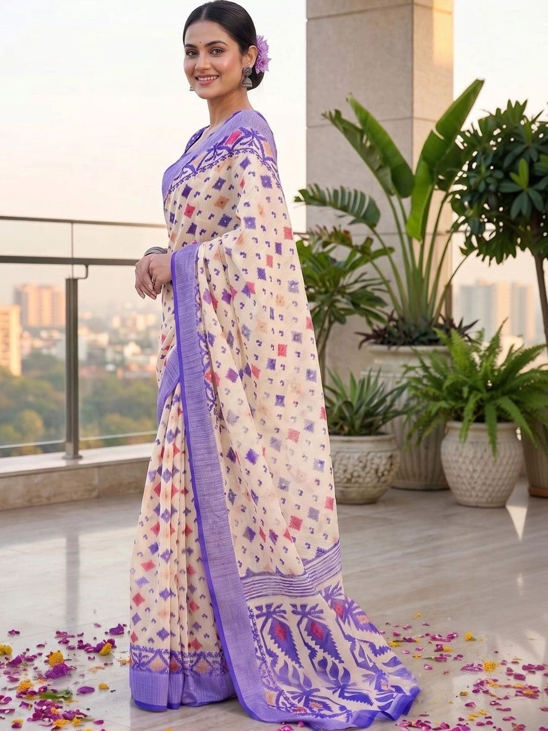 BORAD FASHION Woven Design Designer Chanderi Saree thumbnail 3