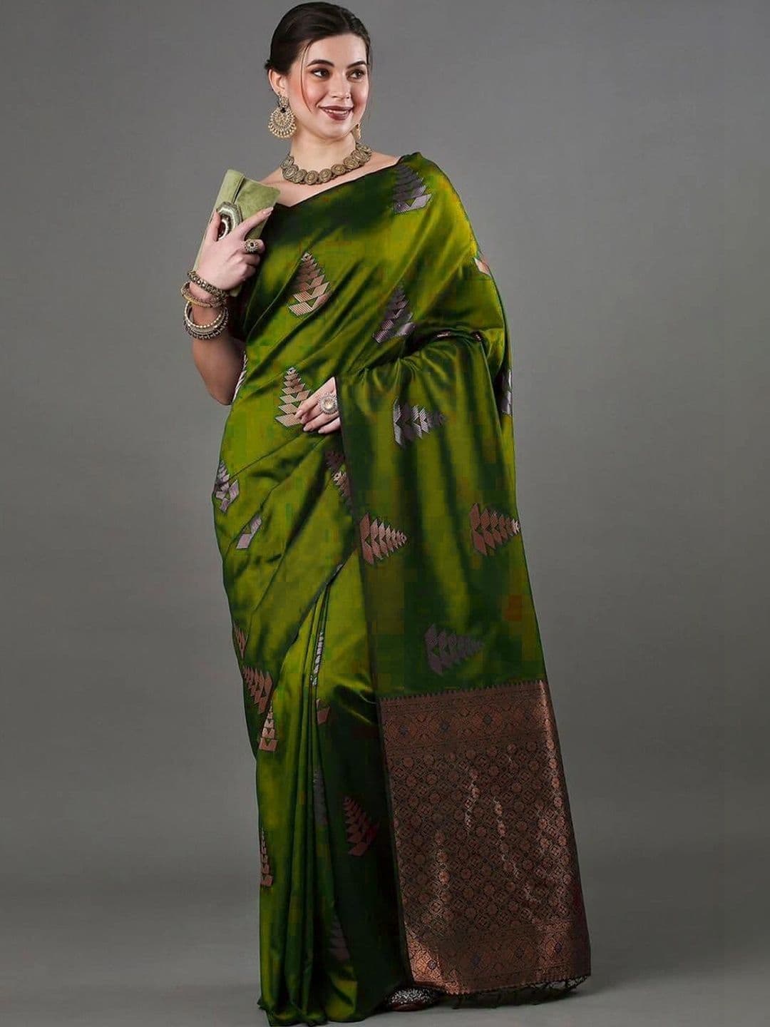 revika Woven Design Zari Art Silk Designer Kanjeevaram Saree thumbnail 4
