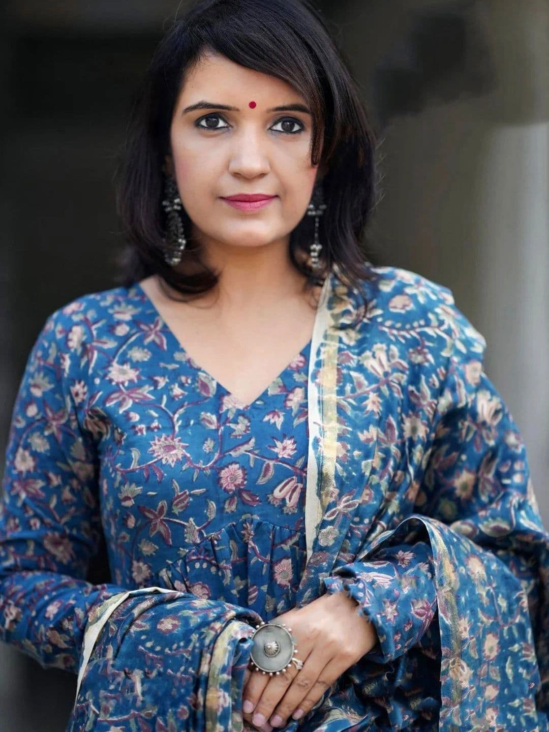 all about you Women Floral Printed Empire Kurta with Trousers & Dupatta thumbnail 7