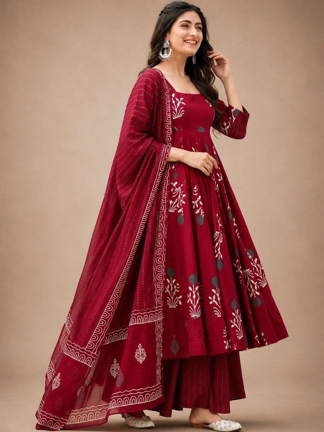 Chhipa Prints Women Ethnic Motifs Printed Regular Kurta with Palazzos & With Dupatta thumbnail 3