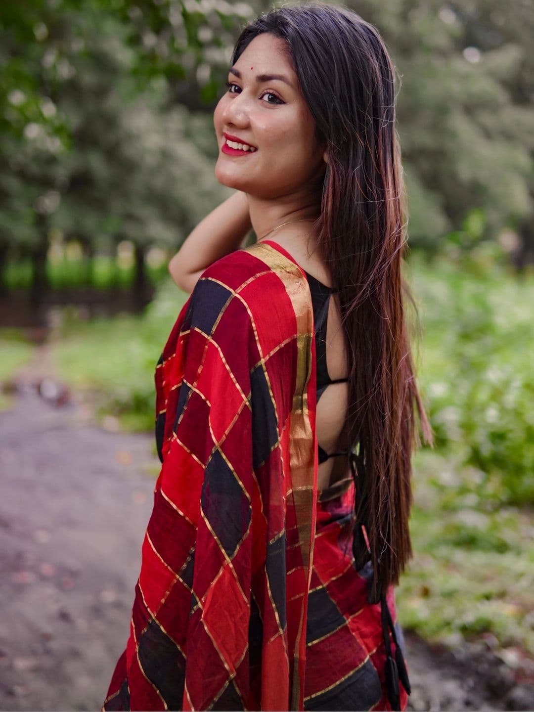 Aparna Checked Zari Pure Cotton Saree thumbnail 3