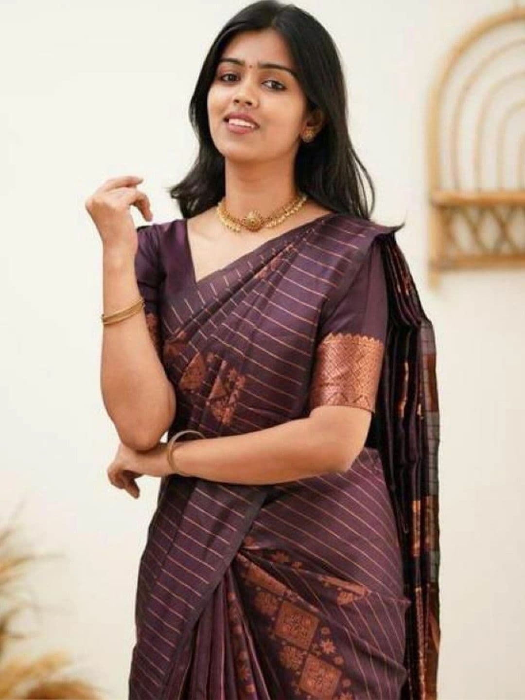 revika Woven Design Zari Art Silk Designer Kanjeevaram Saree thumbnail 3