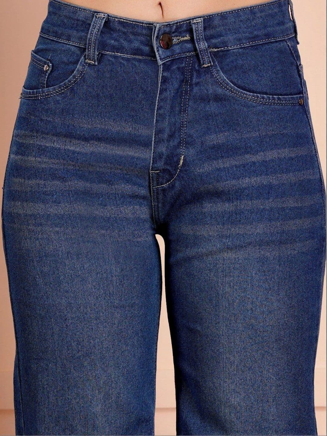 P.X.5 Women Classic Wide Leg High-Rise Light Fade Stretchable Jeans thumbnail 7