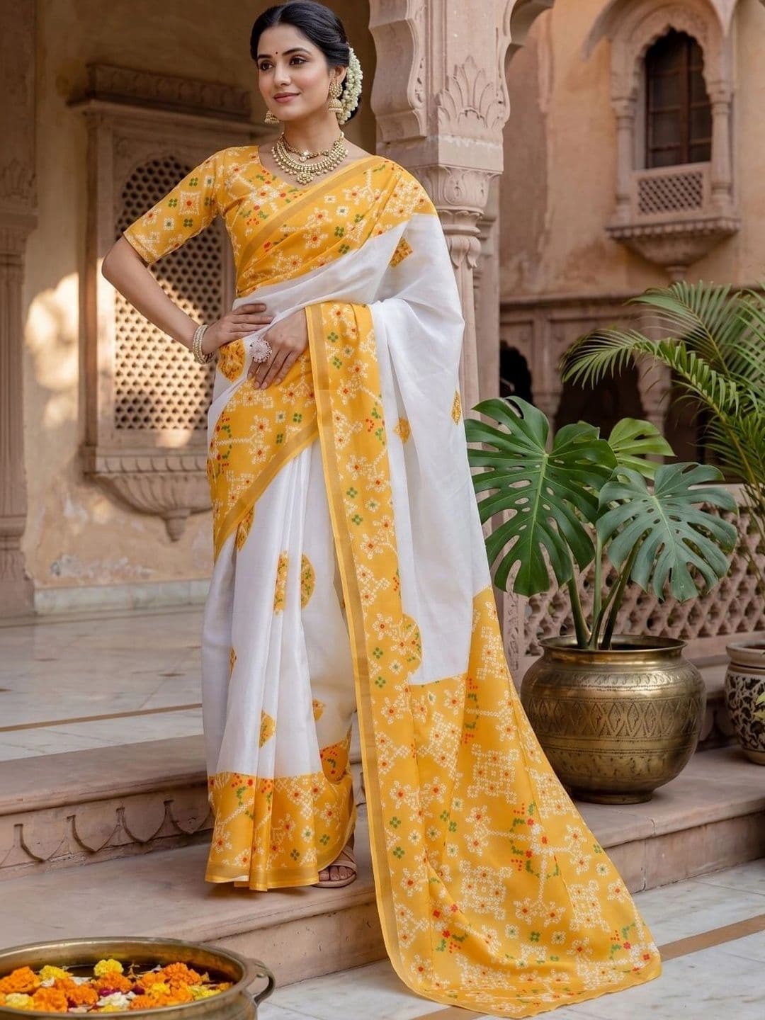 BORAD FASHION Bandhani Designer Chanderi Saree - view 1