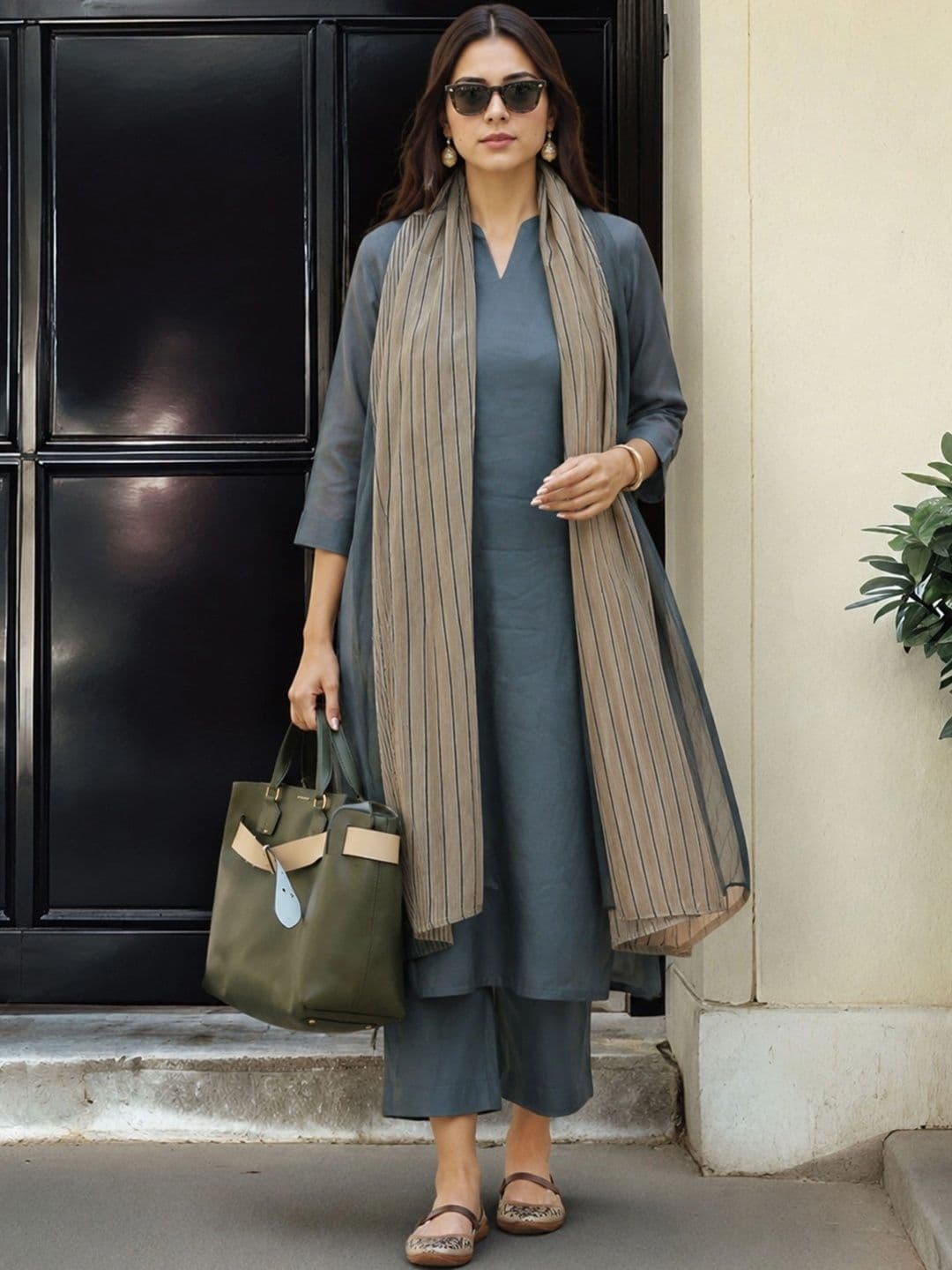 all about you Women Regular Kurta with Trousers & With Dupatta - view 1