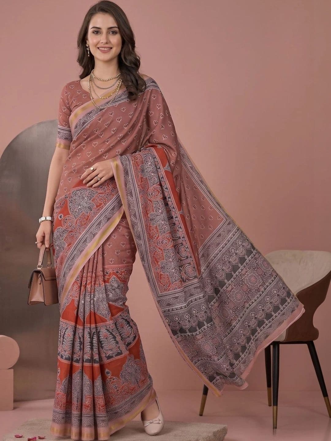 BORAD FASHION Kalamkari Designer Chanderi Saree - view 1