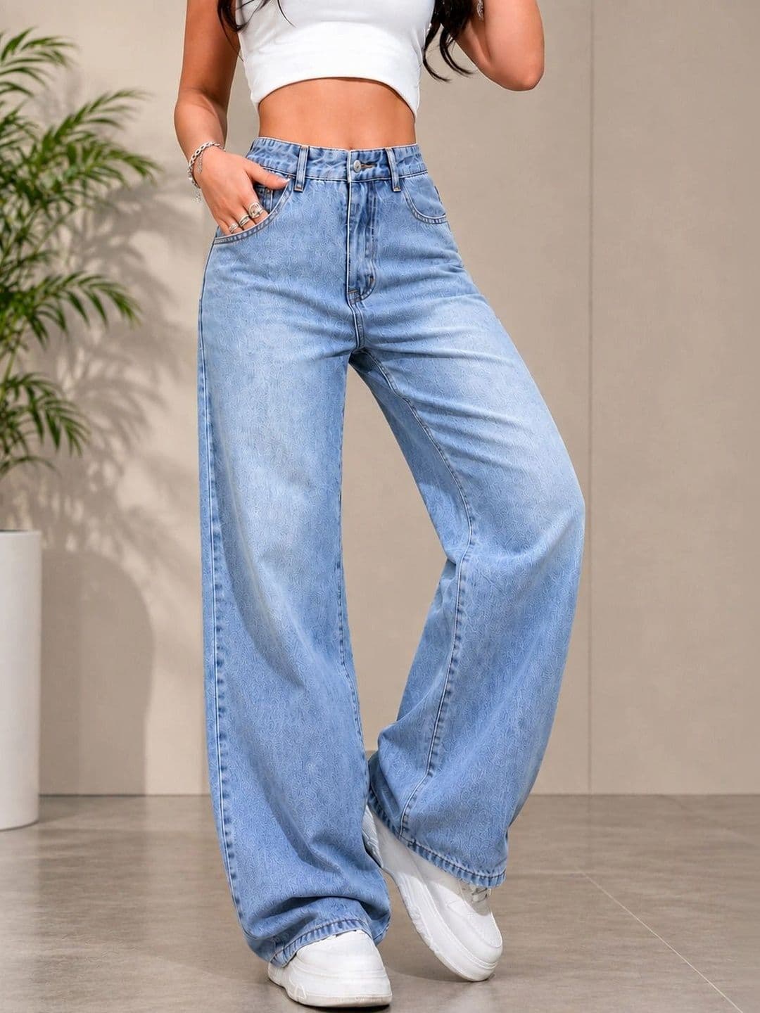 DENIMLOOK Women Flared High-Rise Light Fade Jeans thumbnail 5