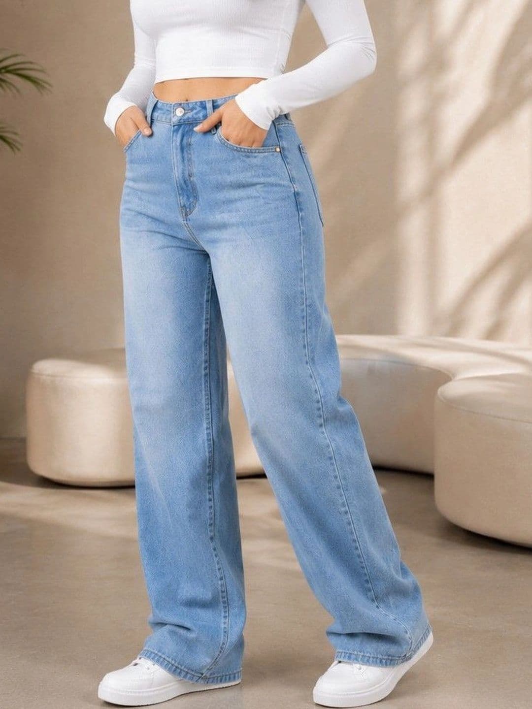 DENIMLOOK Women Flared High-Rise Light Fade Jeans thumbnail 5