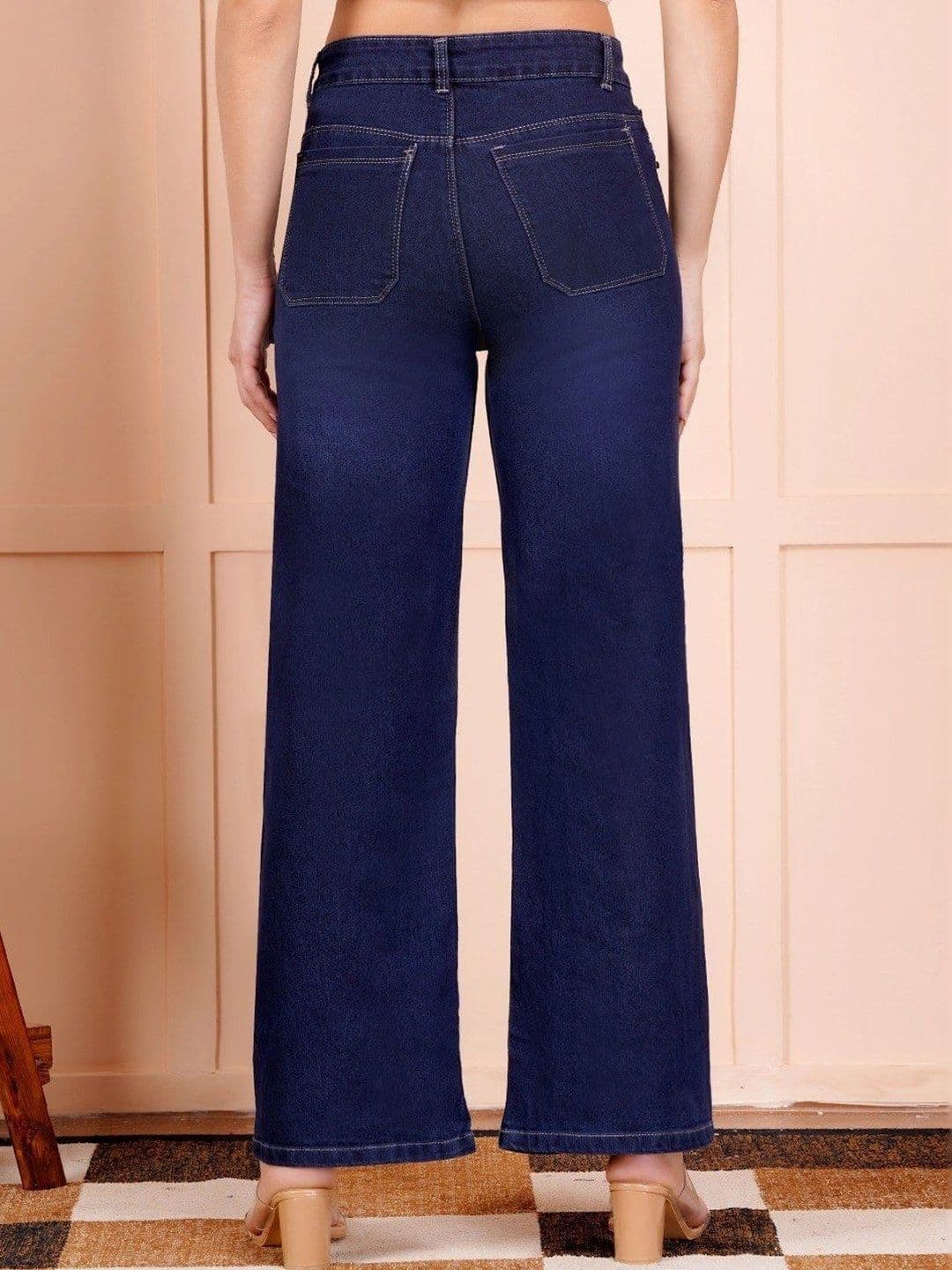 P.X.5 Women Classic Wide Leg High-Rise Light Fade Stretchable Jeans thumbnail 7