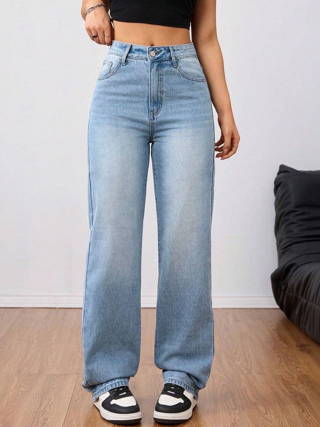 DENIMLOOK Women Flared High-Rise Light Fade Jeans - view 1