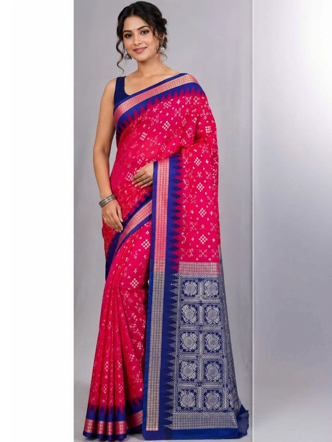 M H Saree Destination Zari Art Silk Sambalpuri Sarees thumbnail 5