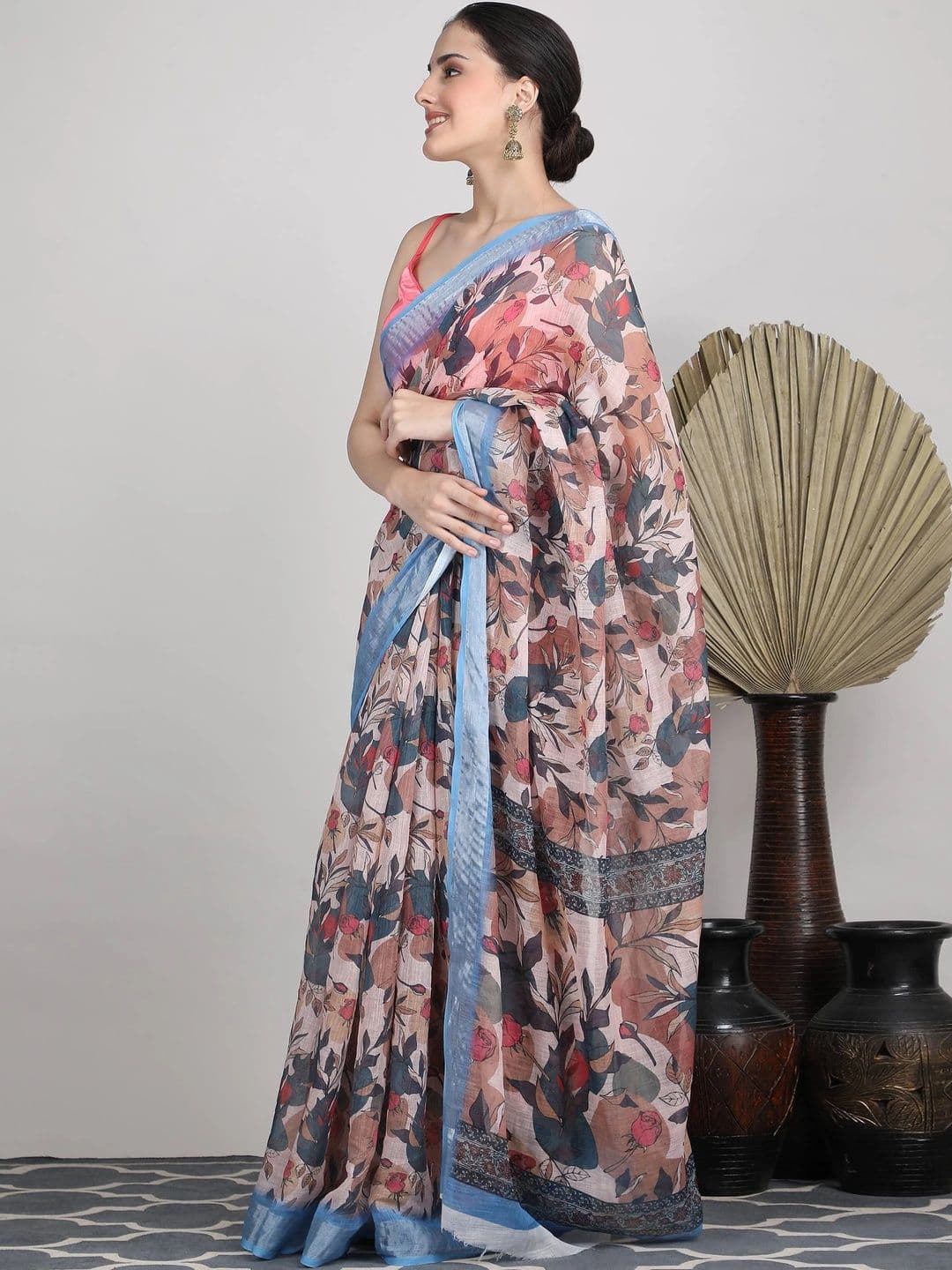 Tantvi By Prakuviri Linen Blend Saree thumbnail 2