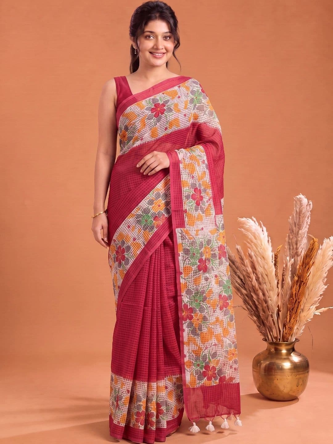 Aparna Floral Pure Cotton Saree - view 1