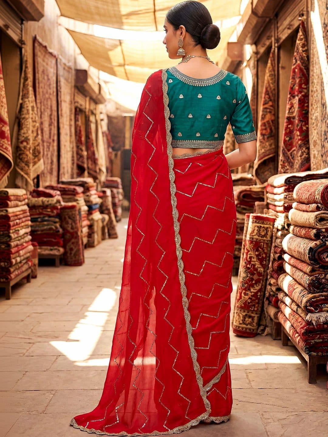 Sangria Embellished Embroidered Pure Georgette Designer Saree thumbnail 4