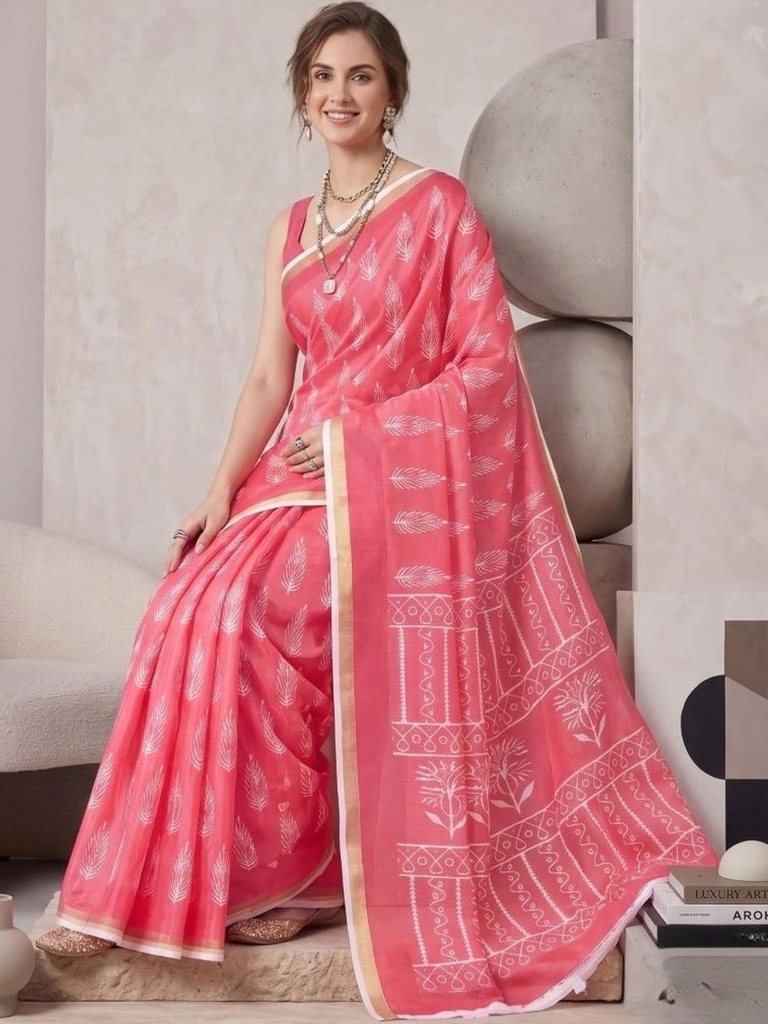 BORAD FASHION Designer Chanderi Saree thumbnail 2