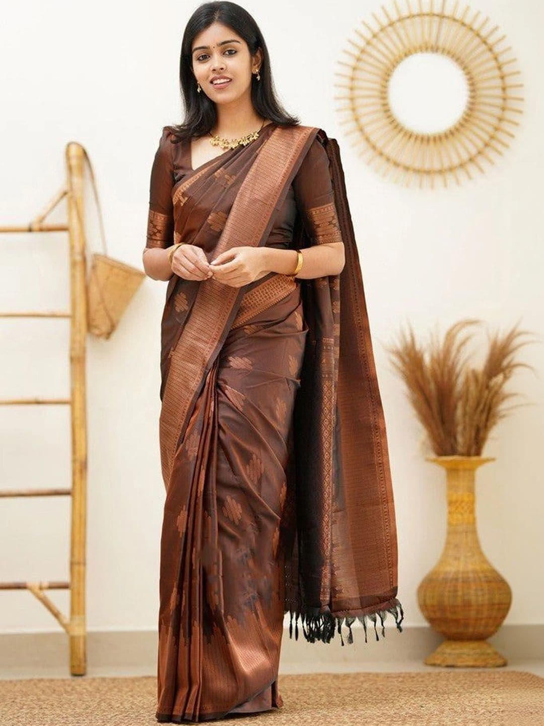 revika Woven Design Zari Art Silk Designer Kanjeevaram Saree - view 1