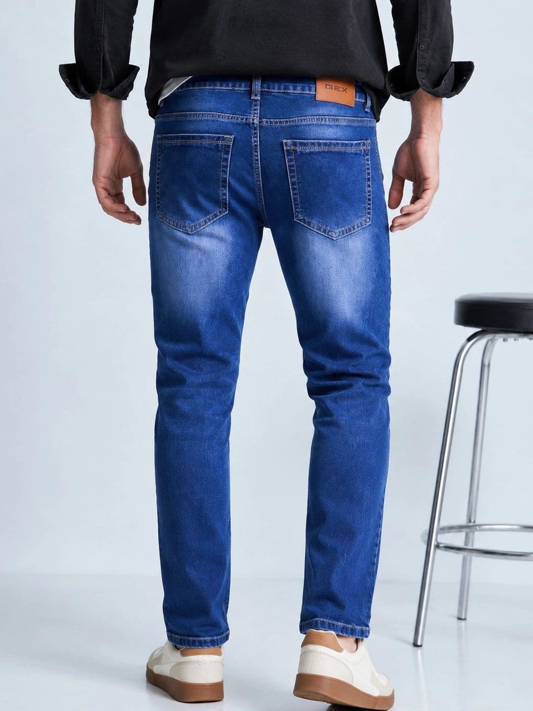 GEX Men Jean Relaxed Fit Mid-Rise Highly Distressed Stretchable Jeans thumbnail 6