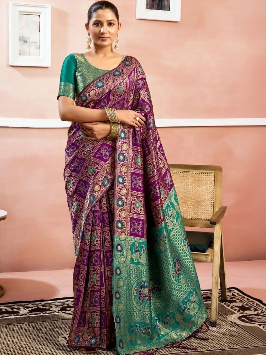 revika Woven Design Zari Art Silk Designer Kanjeevaram Saree - view 1