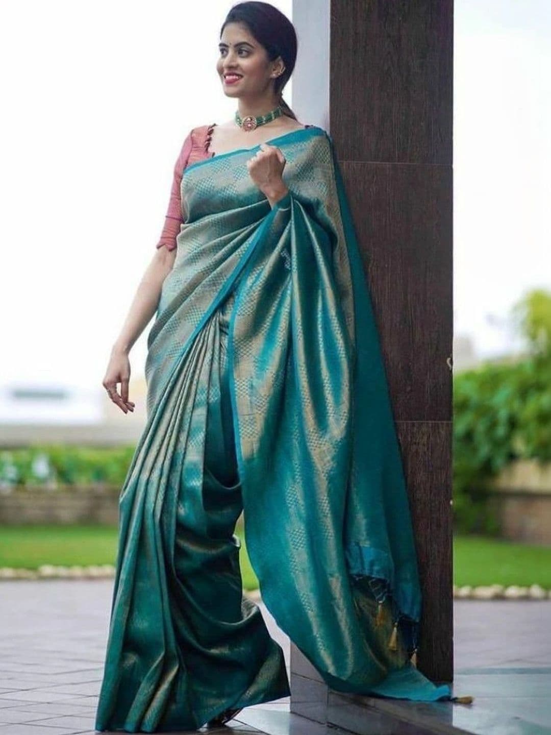 revika Woven Design Zari Art Silk Designer Kanjeevaram Saree thumbnail 4