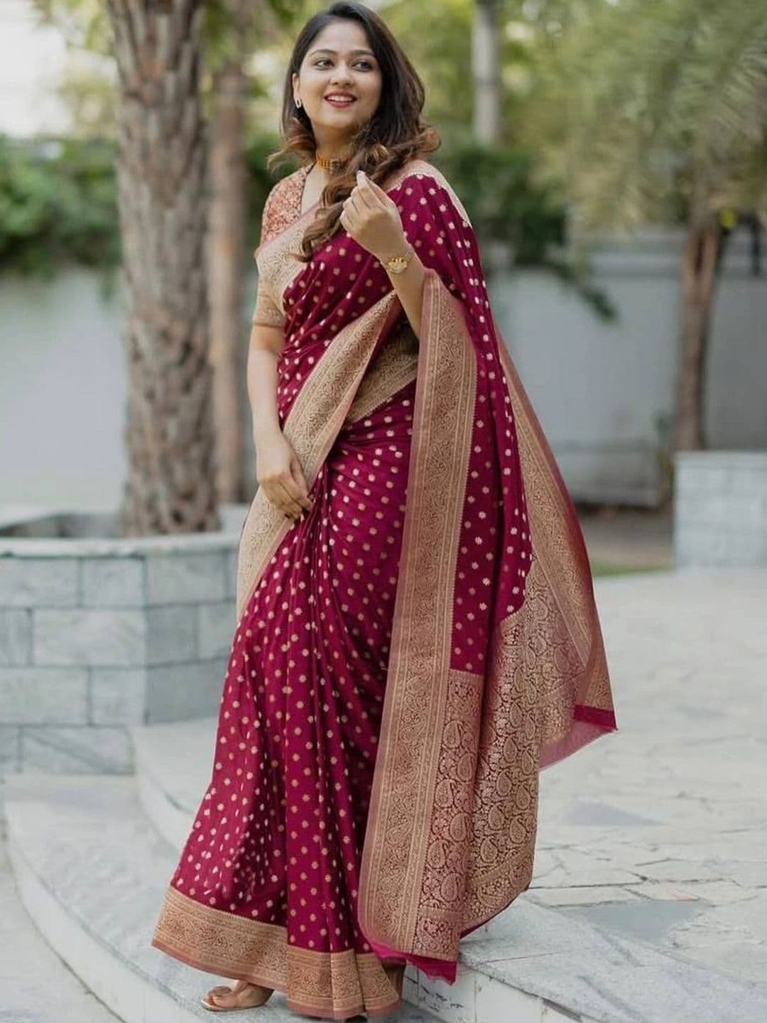revika Woven Design Zari Art Silk Designer Kanjeevaram Saree thumbnail 2