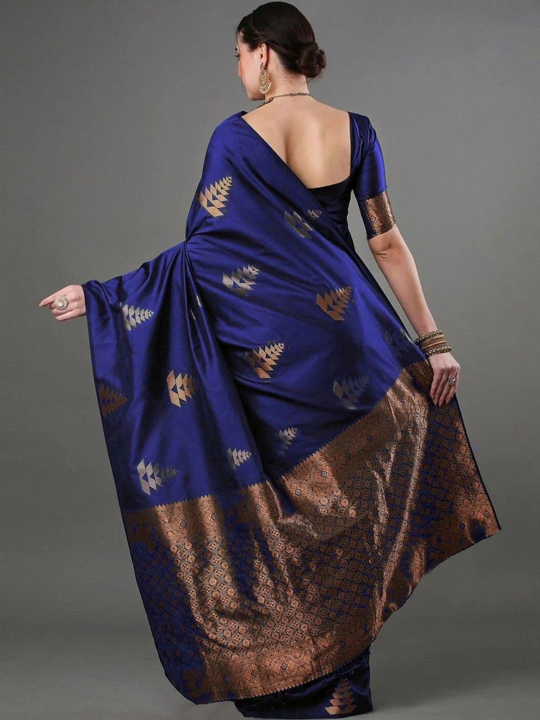 revika Woven Design Zari Art Silk Designer Kanjeevaram Saree thumbnail 2