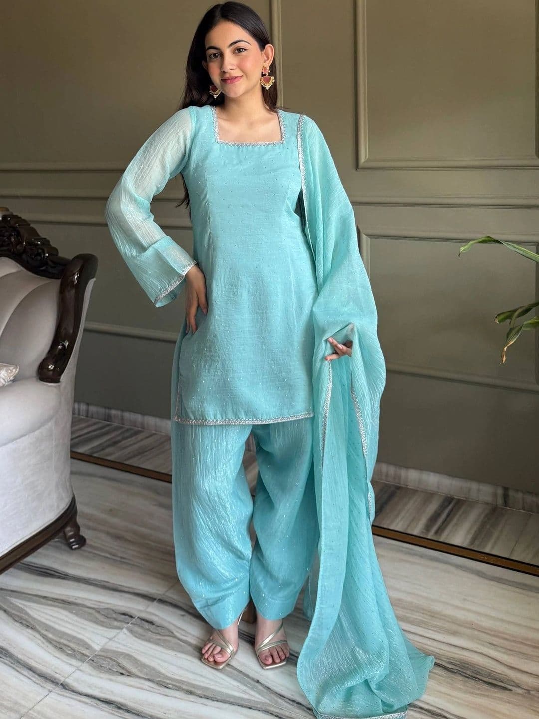 SAJAVAT ETHENIC WEAR Women Regular Kurta with Patiala & With Dupatta - view 1