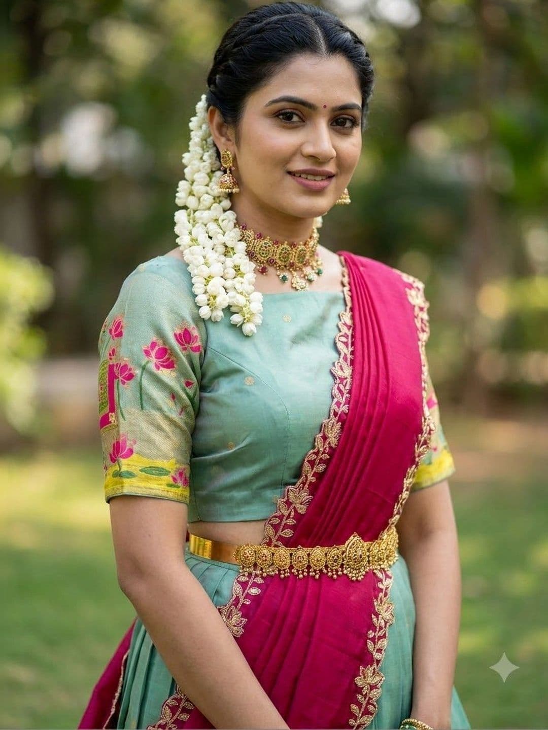 Fabcartz Printed Semi-Stitched Lehenga & Unstitched Blouse With Dupatta thumbnail 3