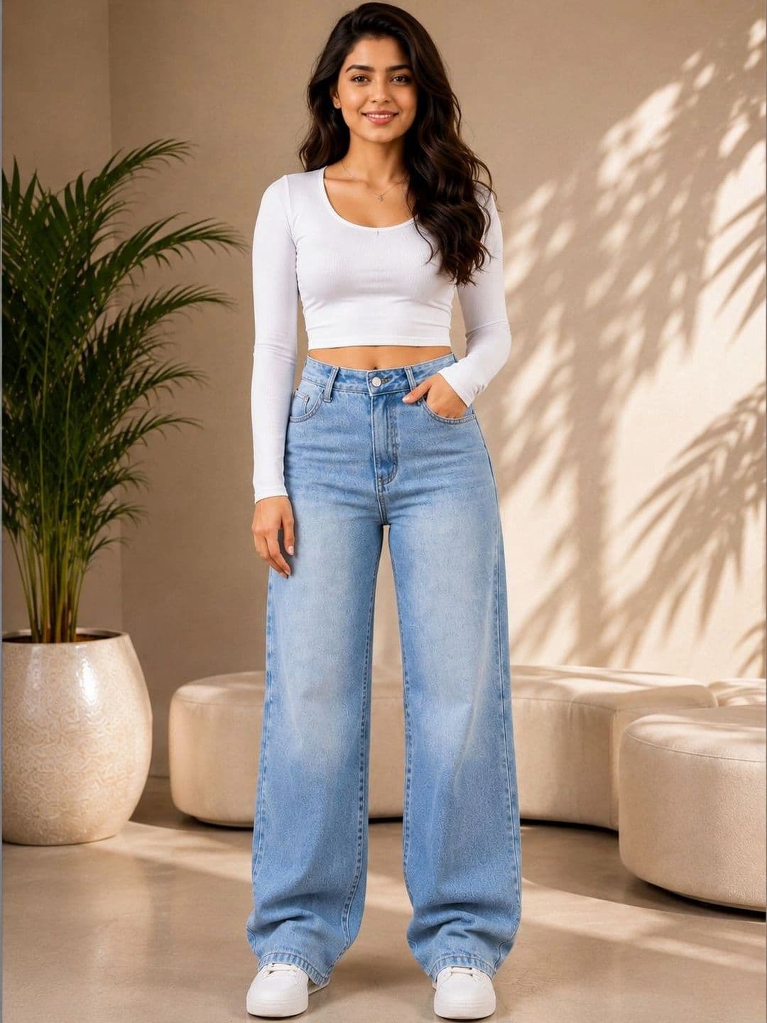 DENIMLOOK Women Flared High-Rise Light Fade Jeans thumbnail 2